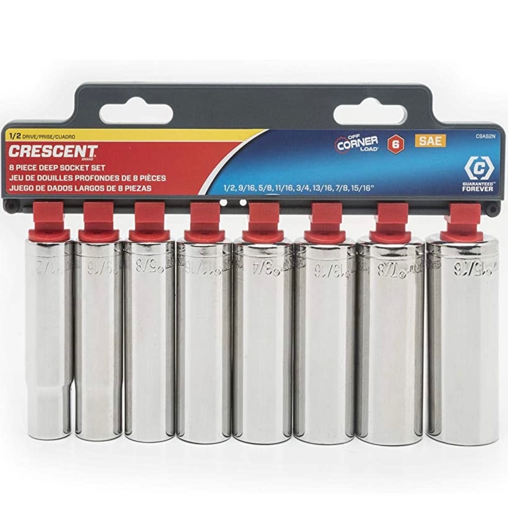 Crescent 8 Pc 1/2'' Drive 6 Point Deep Sae Socket Set CSAS2N